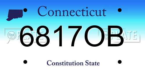 6817OB Connecticut License Plate