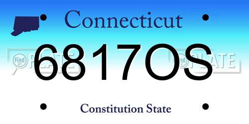 6817OS Connecticut License Plate