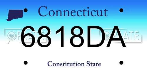 6818DA Connecticut License Plate