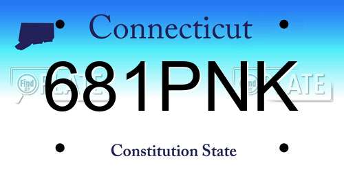 681PNK Connecticut License Plate