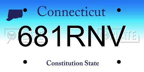 681RNV Connecticut License Plate