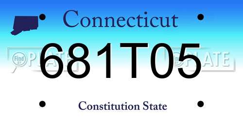 681T05 Connecticut License Plate