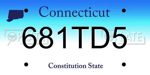 681TD5 Connecticut License Plate