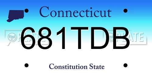681TDB Connecticut License Plate