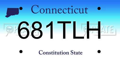 681TLH Connecticut License Plate