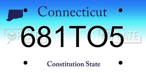681TO5 Connecticut License Plate