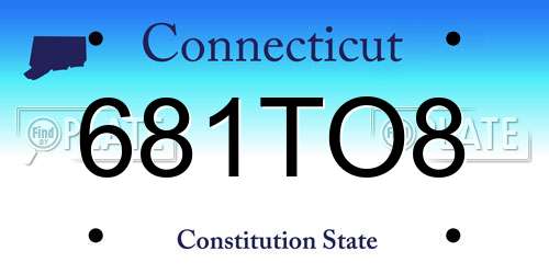 681TO8 Connecticut License Plate