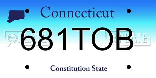 681TOB Connecticut License Plate