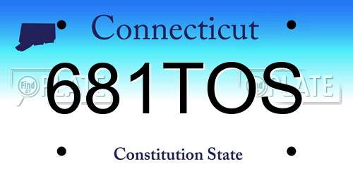 681TOS Connecticut License Plate