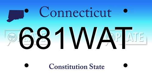 681WAT Connecticut License Plate