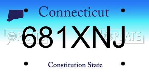 681XNJ Connecticut License Plate