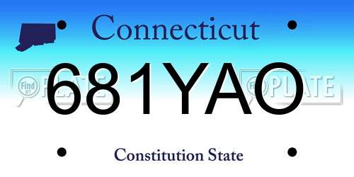 681YAO Connecticut License Plate