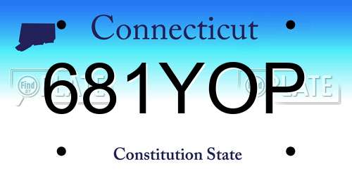 681YOP Connecticut License Plate