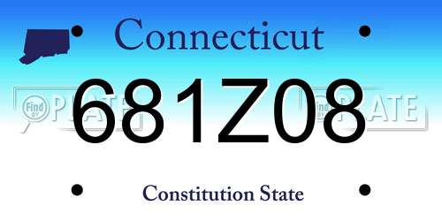 681Z08 Connecticut License Plate