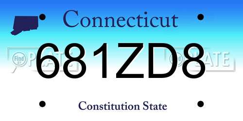 681ZD8 Connecticut License Plate
