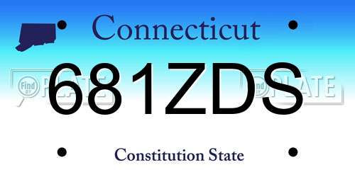 681ZDS Connecticut License Plate