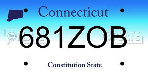 681ZOB Connecticut License Plate