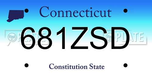 681ZSD Connecticut License Plate