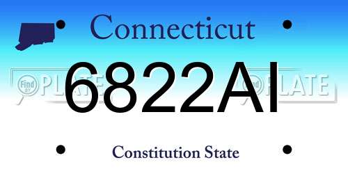 6822AI Connecticut License Plate