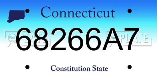 68266A7 Connecticut License Plate