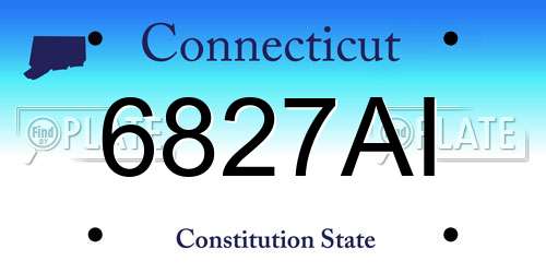 6827AI Connecticut License Plate