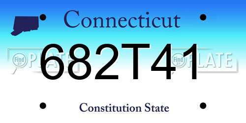 682T41 Connecticut License Plate