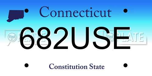 682USE Connecticut License Plate