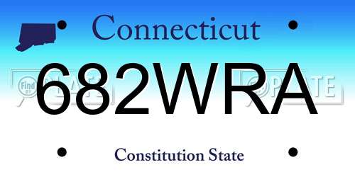 682WRA Connecticut License Plate