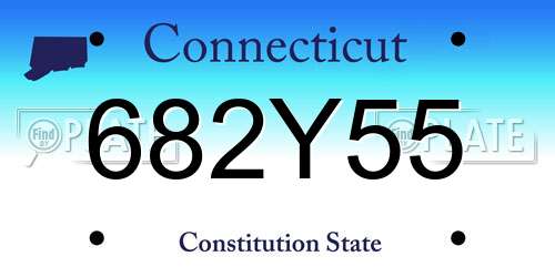 682Y55 Connecticut License Plate
