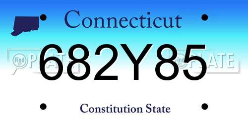 682Y85 Connecticut License Plate