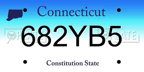 682YB5 Connecticut License Plate