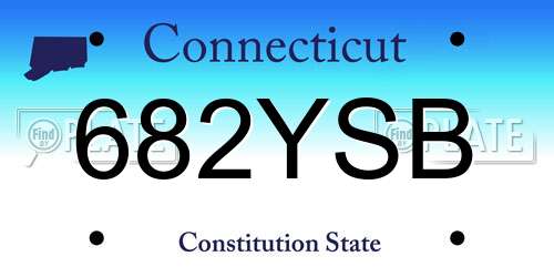 682YSB Connecticut License Plate