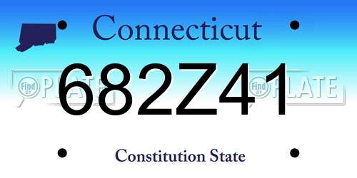 682Z41 Connecticut License Plate