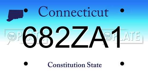 682ZA1 Connecticut License Plate
