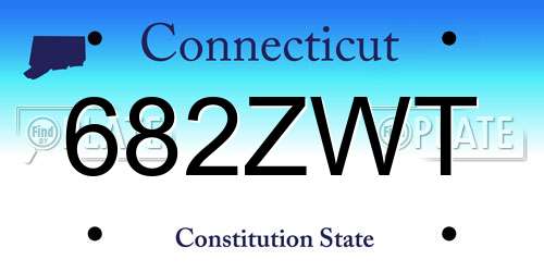 682ZWT Connecticut License Plate
