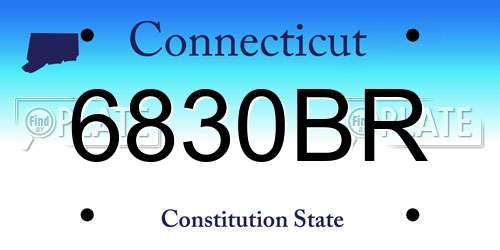 6830BR Connecticut License Plate