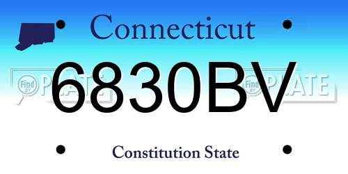 6830BV Connecticut License Plate