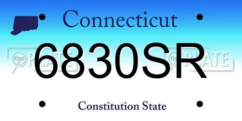 6830SR Connecticut License Plate