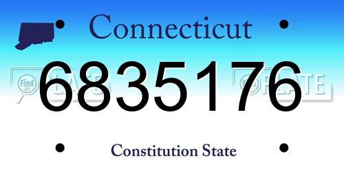 6835176 Connecticut License Plate