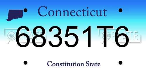 68351T6 Connecticut License Plate