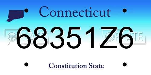 68351Z6 Connecticut License Plate