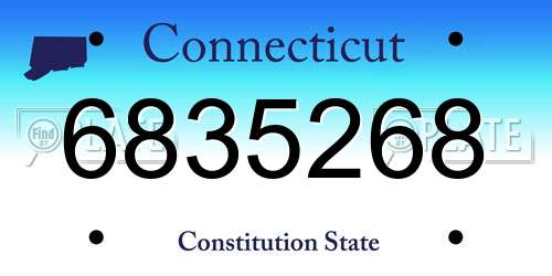 6835268 Connecticut License Plate