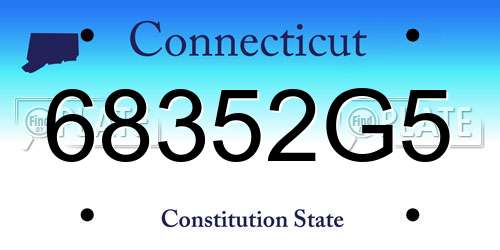 68352G5 Connecticut License Plate