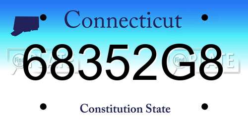 68352G8 Connecticut License Plate