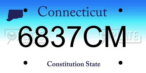 6837CM Connecticut License Plate
