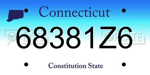 68381Z6 Connecticut License Plate