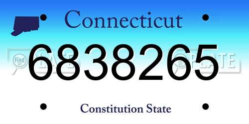 6838265 Connecticut License Plate