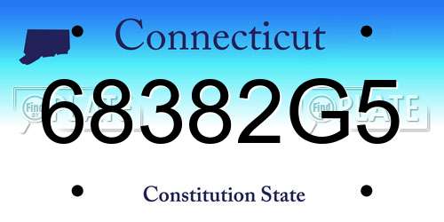 68382G5 Connecticut License Plate