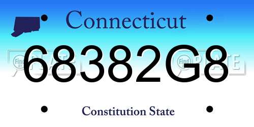 68382G8 Connecticut License Plate