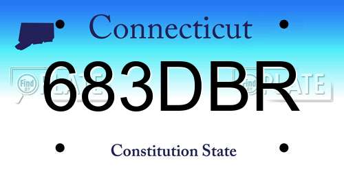 683DBR Connecticut License Plate